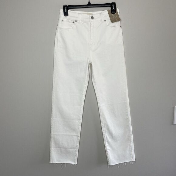 MADEWELL Jeans Women 25 The '90s Straight Crop Ivory NEW Raw Hem NQ179 - Picture 3 of 13